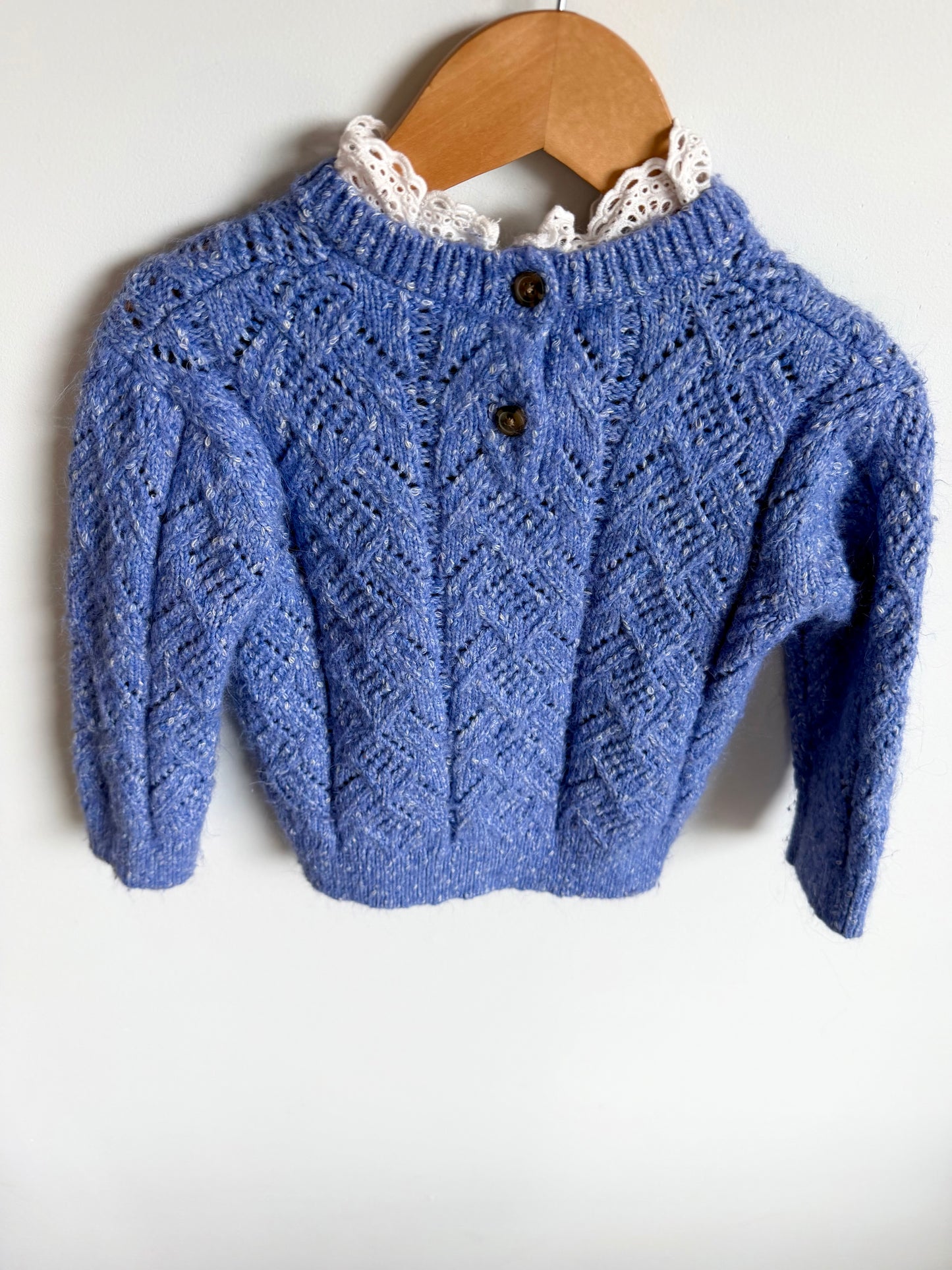 M&S Lace Collar Periwinkle Sweater / 3T