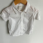White Button Up Short Sleeve Top / 9-12m