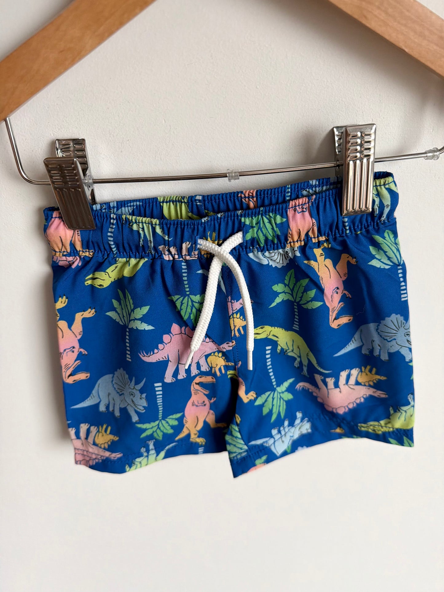 Blue Dino Swim Shorts (No Mesh) / 3-6m