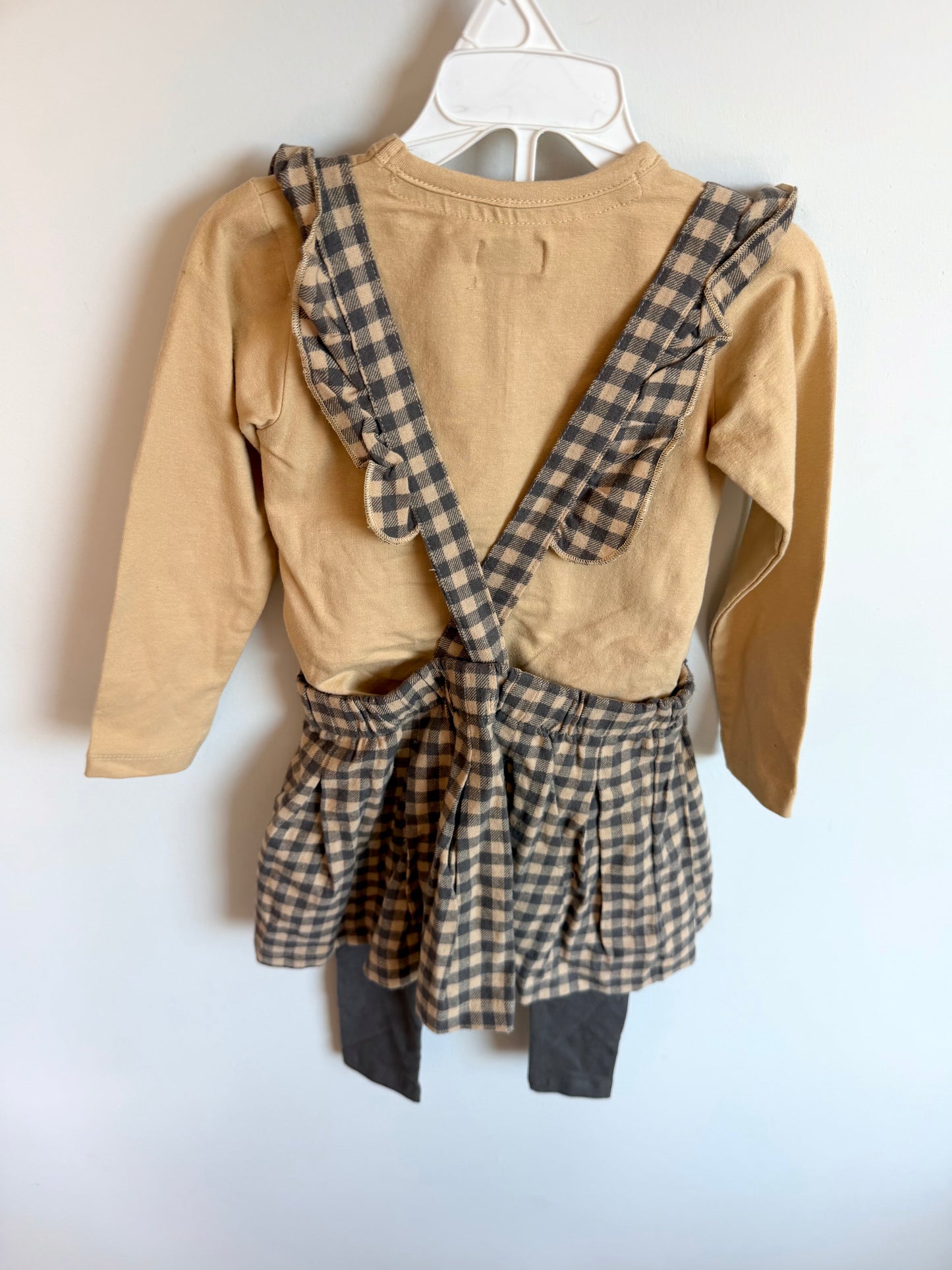 Dirkje Top, Gingham Dress + Pants Set (With Tags) / 18-24m