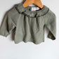 Green Ruffle Collar Top / 2T