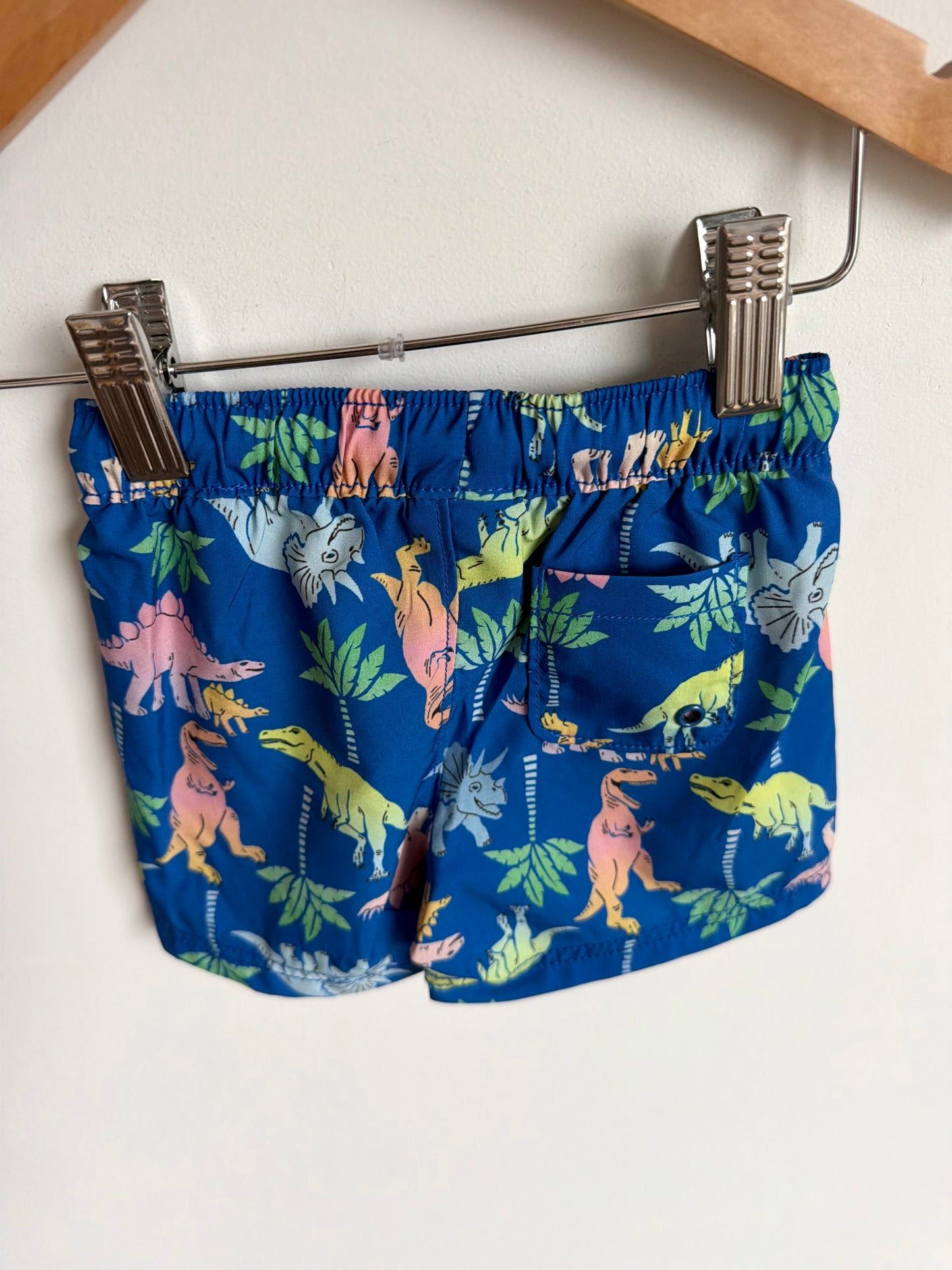 Blue Dino Swim Shorts (No Mesh) / 3-6m