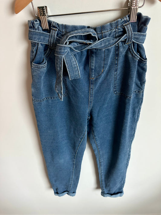 Chambray Belted Pants / 10-12 years
