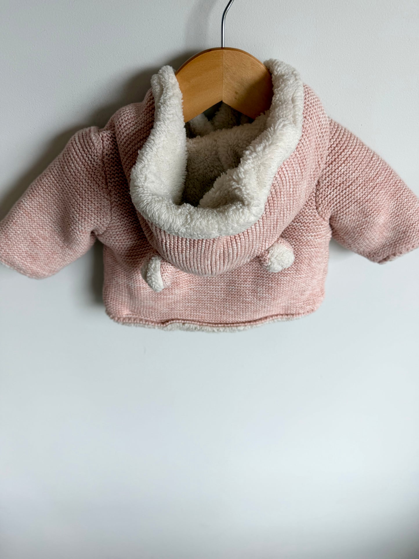 Pink Hood Fleece Sweater / 0-3m