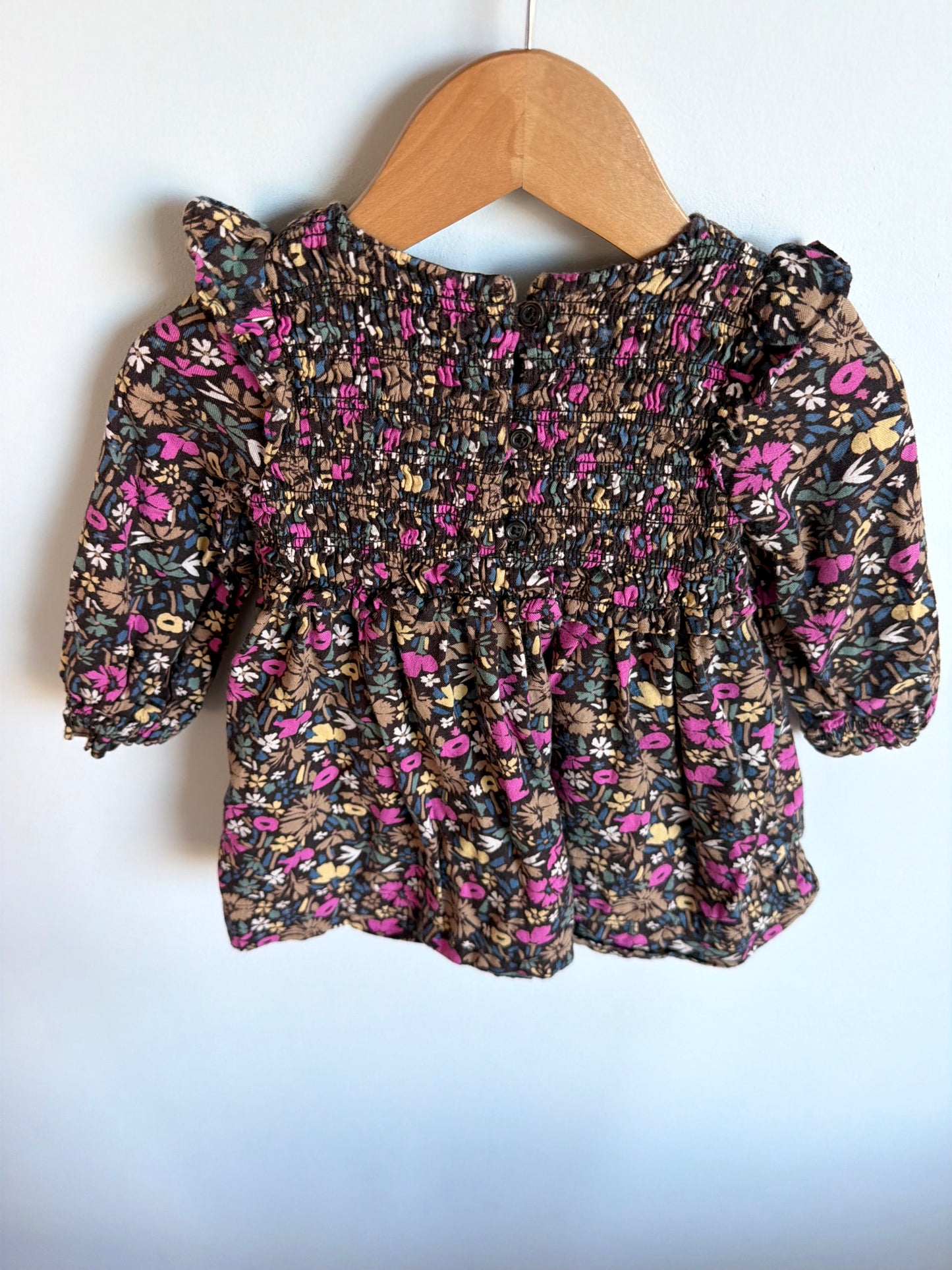 Gap Floral Rushing Dress / 12-18m