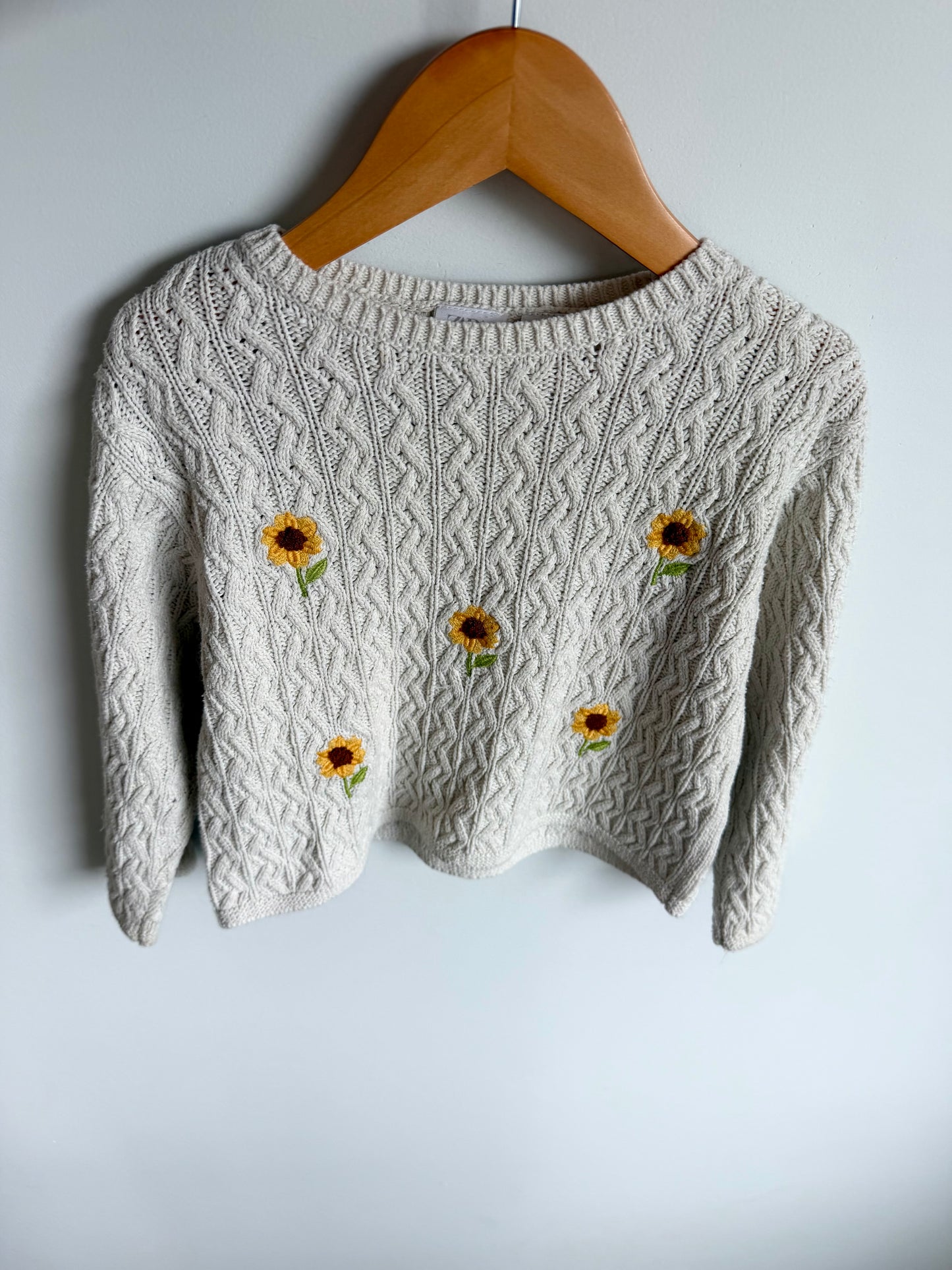 Sunflower Cable Knit Sweater / 3-4T