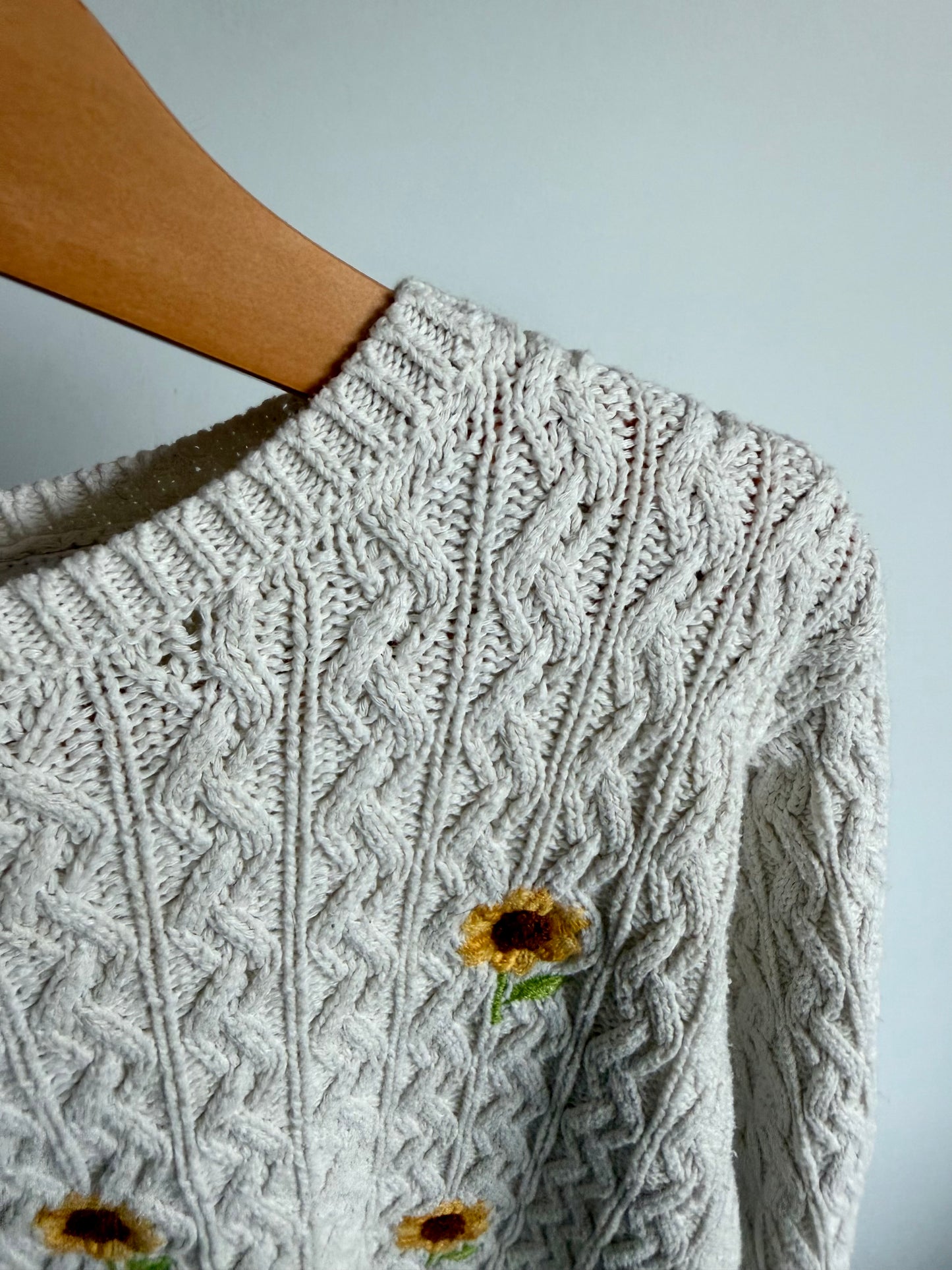 Sunflower Cable Knit Sweater / 3-4T