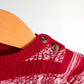 Red + White Cable Knit Jumpsuit / 0-3m