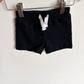 Black Elastic Waist Shorts with Drawstring / 0-3m
