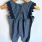 Chambray Navy Lace Jumpsuit / 12-18m