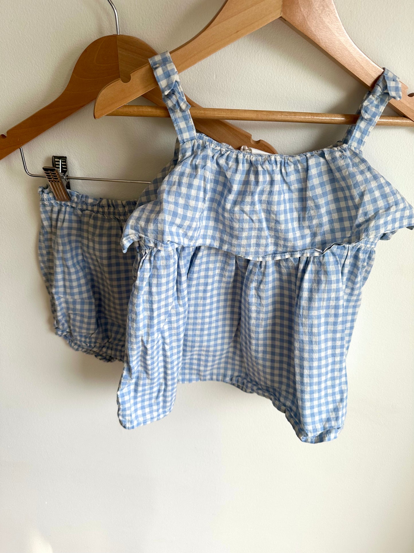 H&M Blue Checkered Tank + Shorts Set / 2-3T