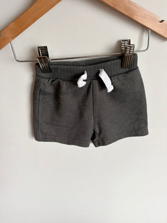 Grey Elastic Waist Shorts with Drawstring / 0-3m
