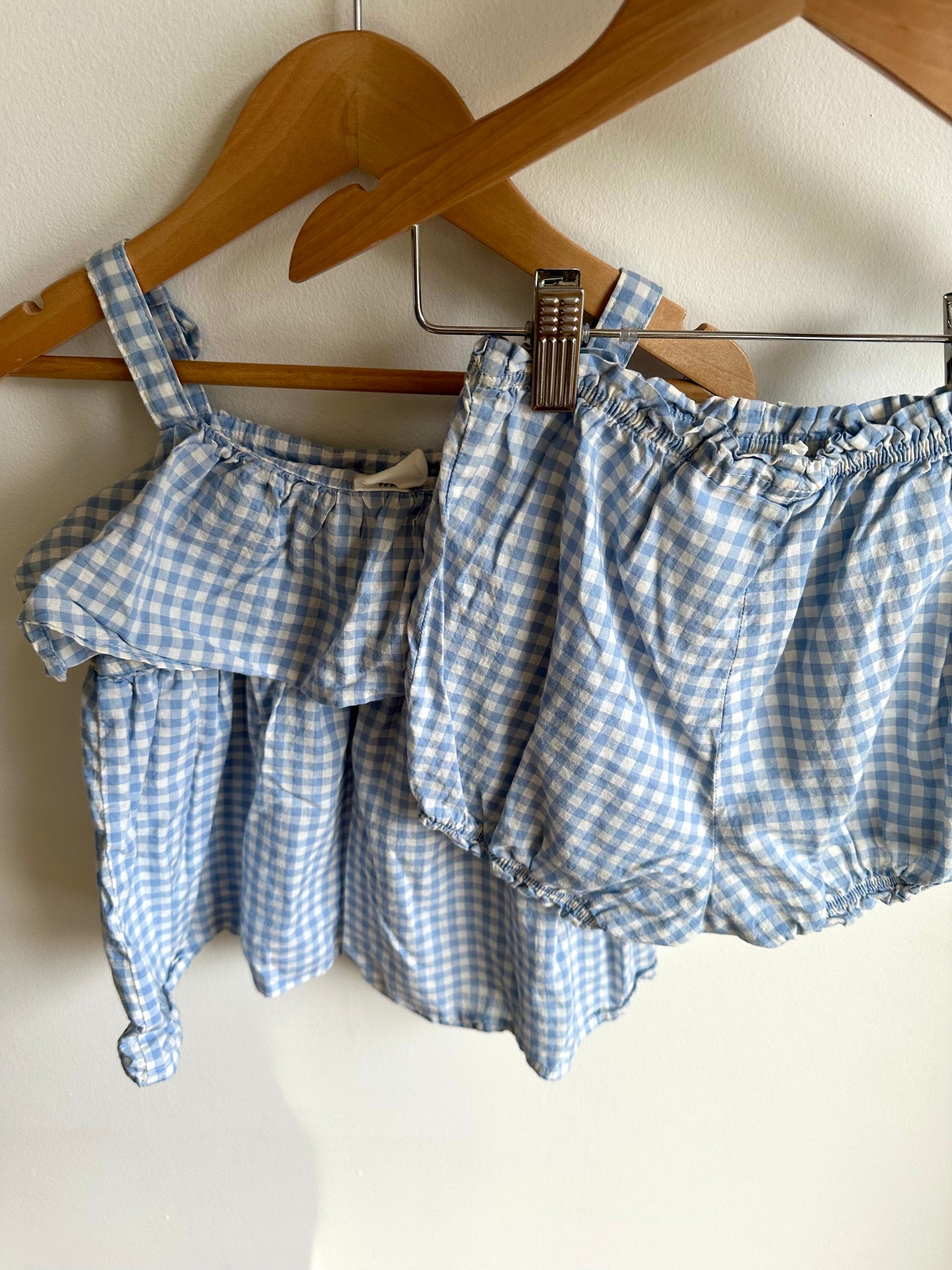 H&M Blue Checkered Tank + Shorts Set / 2-3T