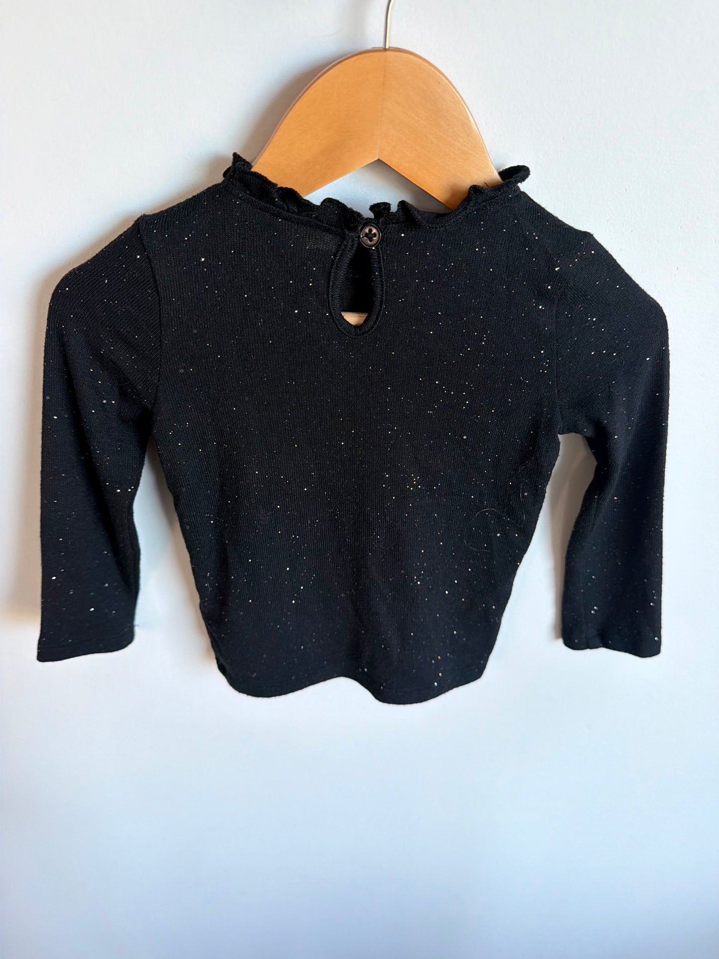 Black Sparkle Top / 12-18m