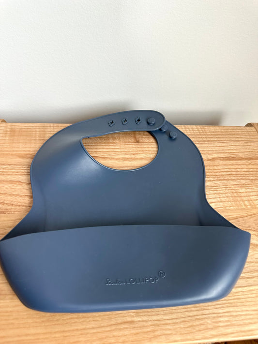 LouLou Stone Blue Silicone Bib