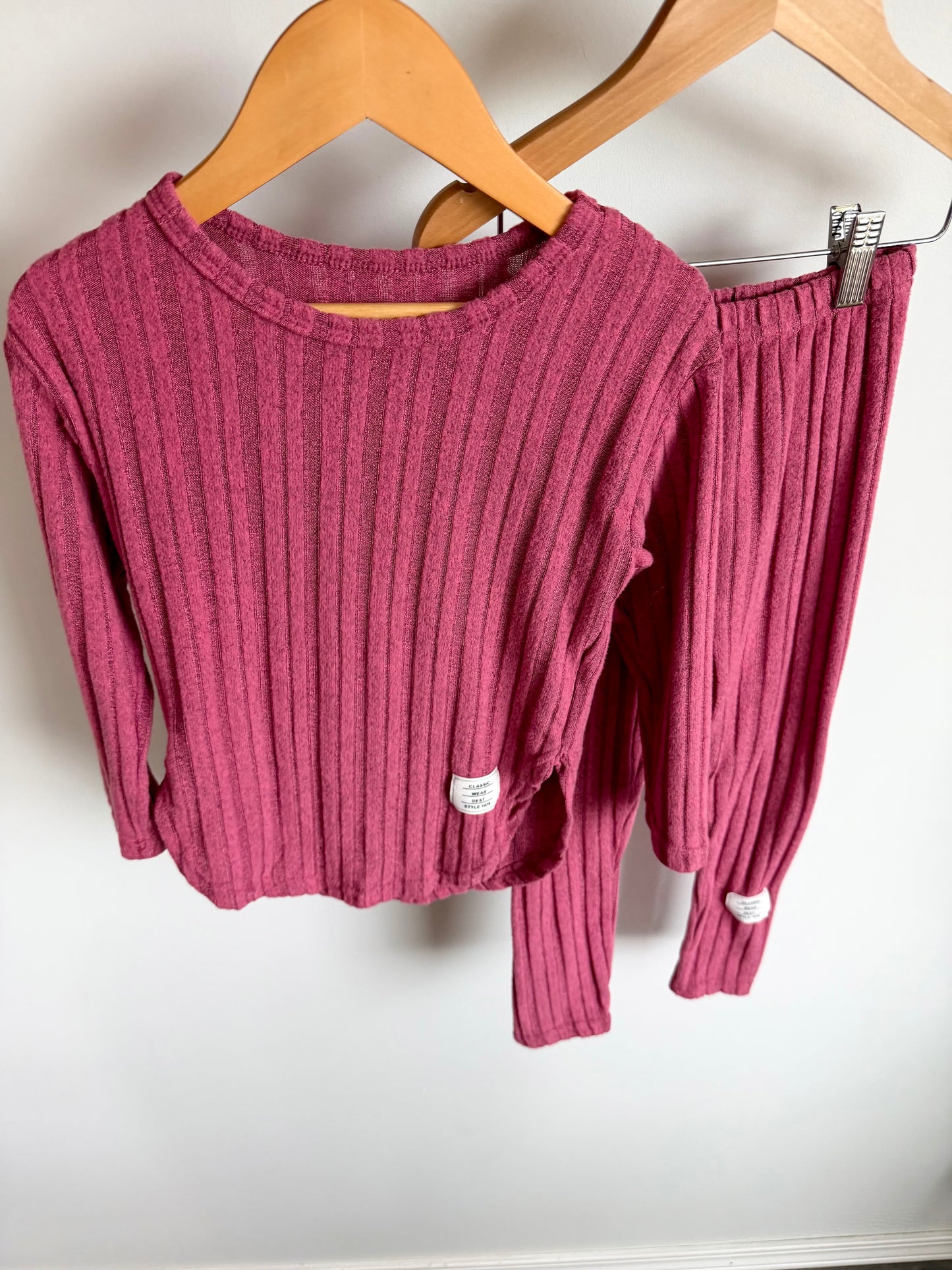 Fuchsia Ribbed Top + Pants Set / 2-3T