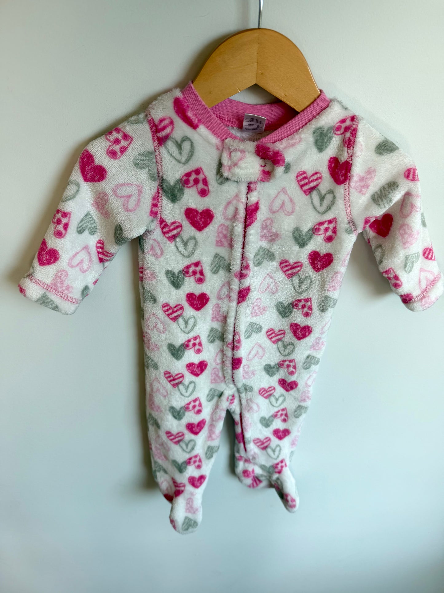 Heart Fleece Sleeper / 6-9m