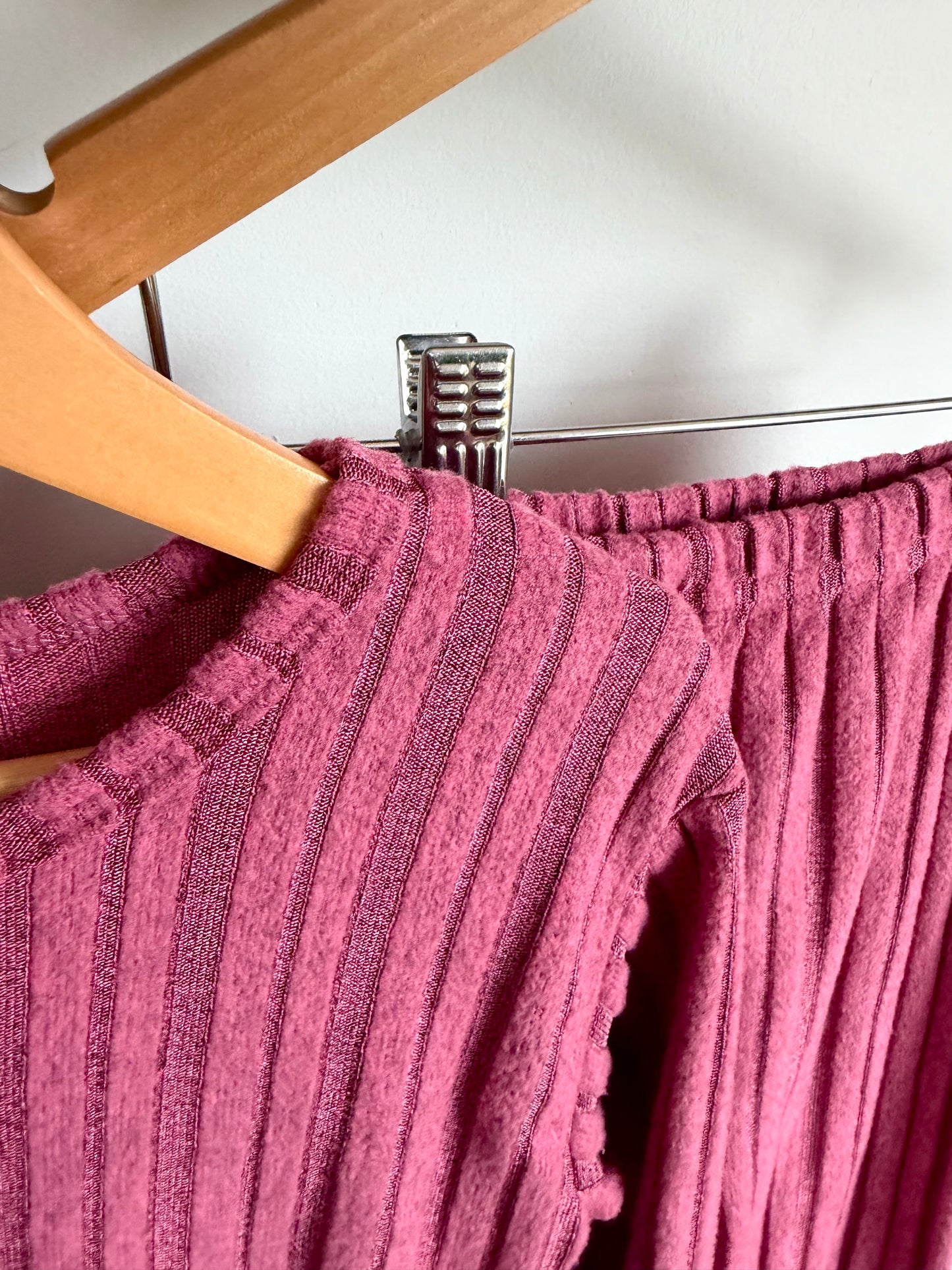 Fuchsia Ribbed Top + Pants Set / 2-3T
