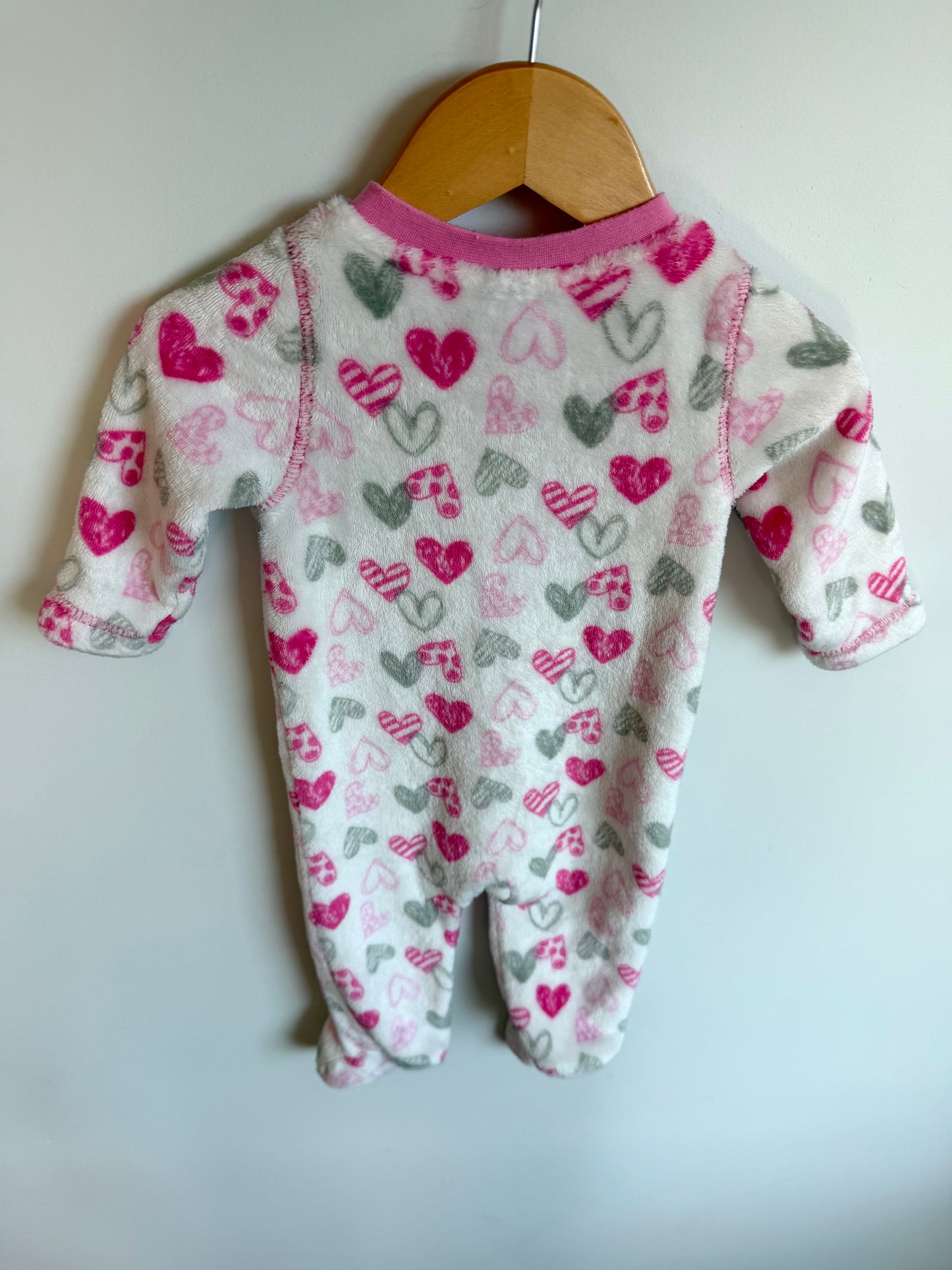 Heart Fleece Sleeper / 6-9m