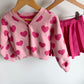 Heart Sweater + Pink Skirt Set / 3-4T