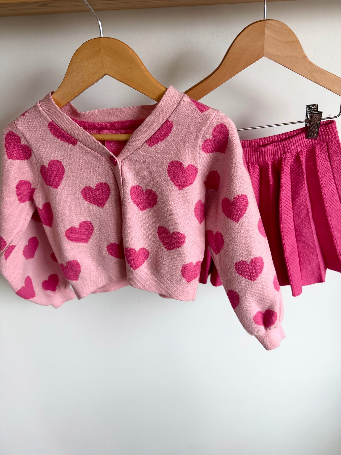 Heart Sweater + Pink Skirt Set / 3-4T