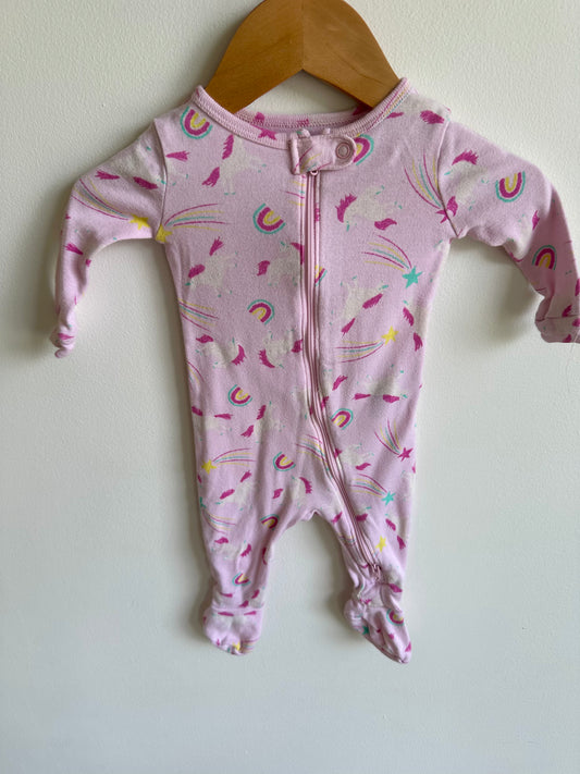 Unicorn Pink Footed Sleeper / 0-3m