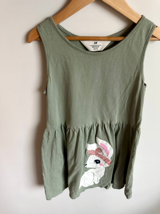 Sage Bunny Dress / 8-10 years