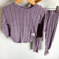 Purple Ribbed Top + Pants Set / 2-3T
