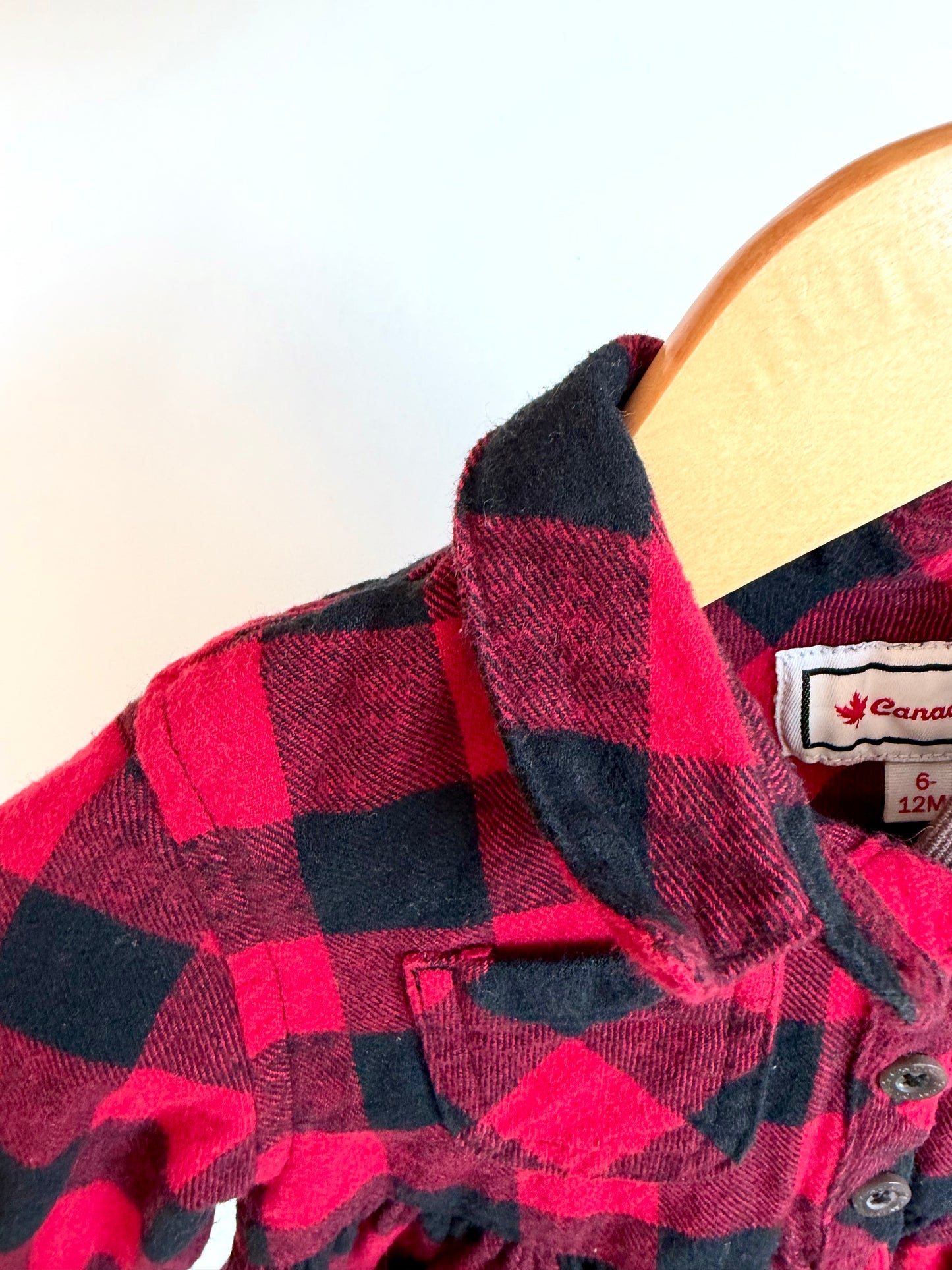 Plaid Long Sleeve Dress / 6-12m