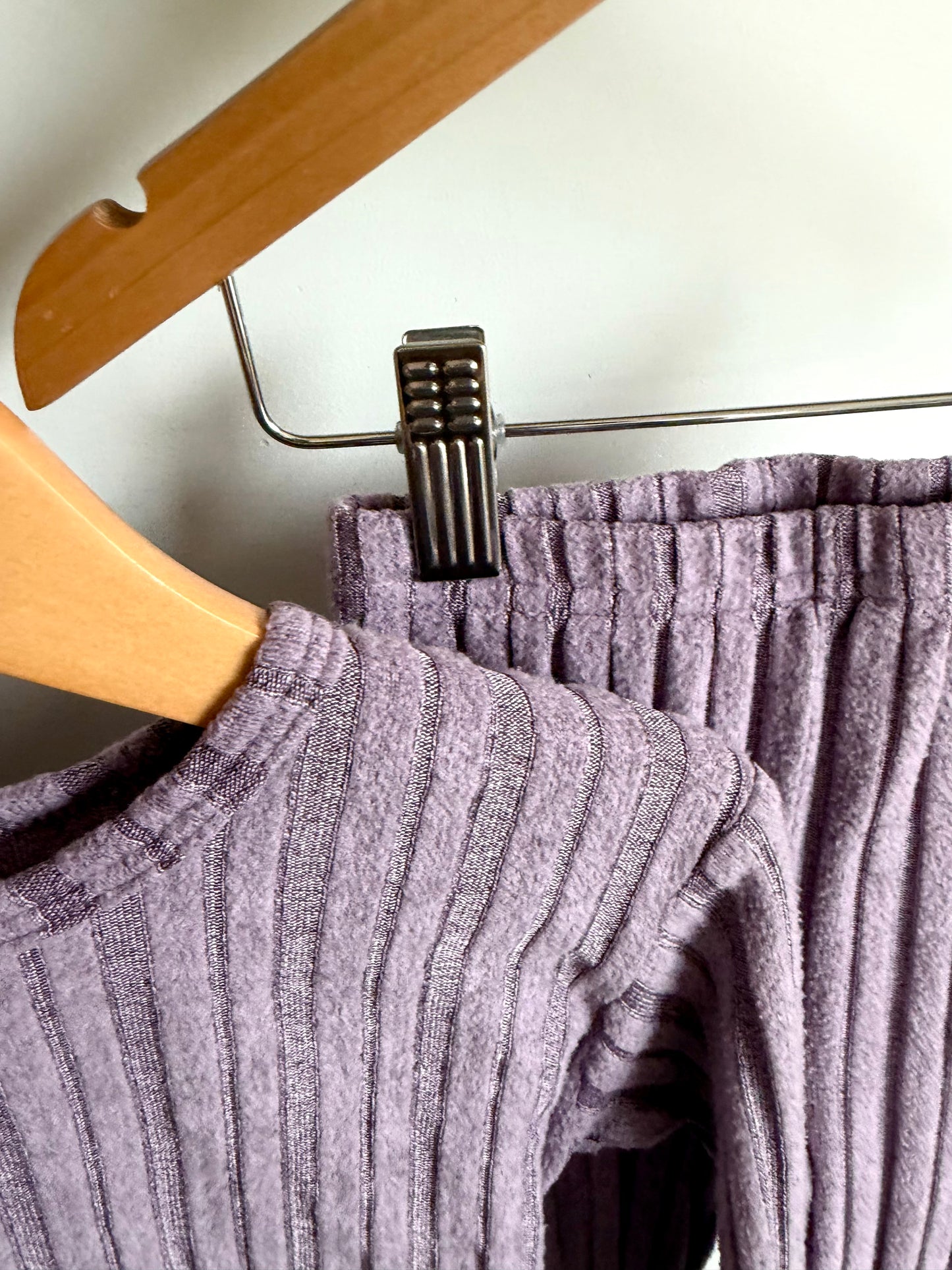 Purple Ribbed Top + Pants Set / 2-3T