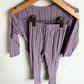 Purple Ribbed Top + Pants Set / 2-3T
