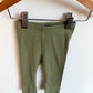Olive Ribbed Pants / 3-6m