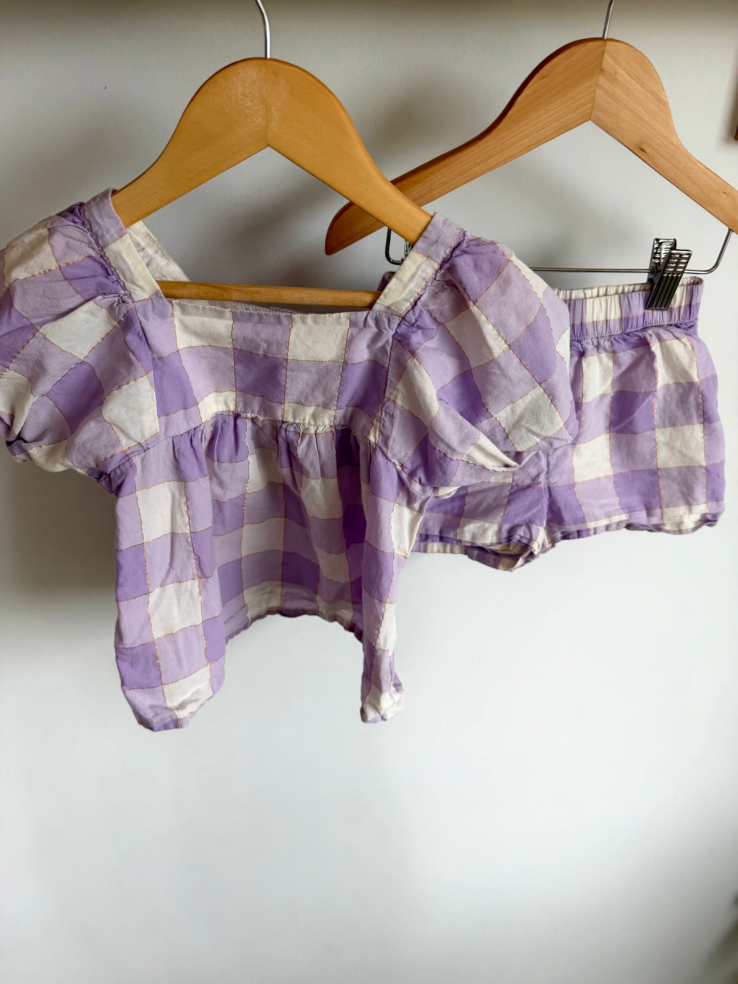 Gap Purple Checkered Top + Shorts Set (Play) / 3-4T