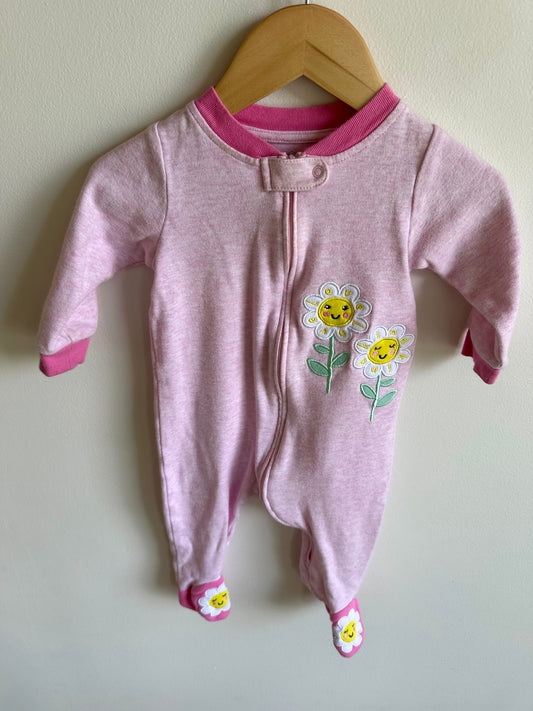 Smile Flower Footed Sleeper / 9m