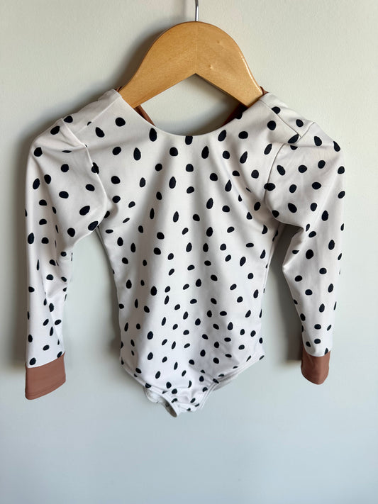 Polka Dot Long Sleeve Swimsuit / 2-3T