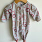 Grey Animal Outline Footed Sleeper / 3-6m