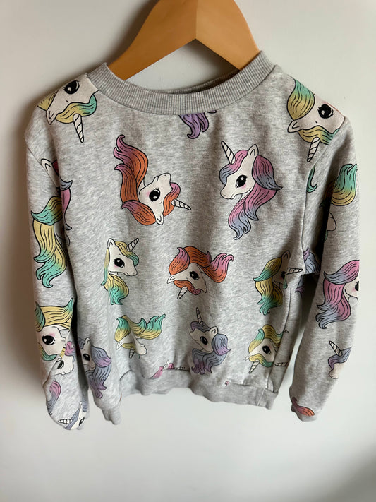 Unicorn Grey Crewneck Sweater / 8-9 years