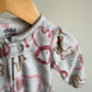 Grey Animal Outline Footed Sleeper / 3-6m