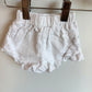 White Ruffle Shorts / 3-6m
