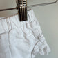 White Ruffle Shorts / 3-6m