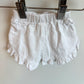 White Ruffle Shorts / 3-6m