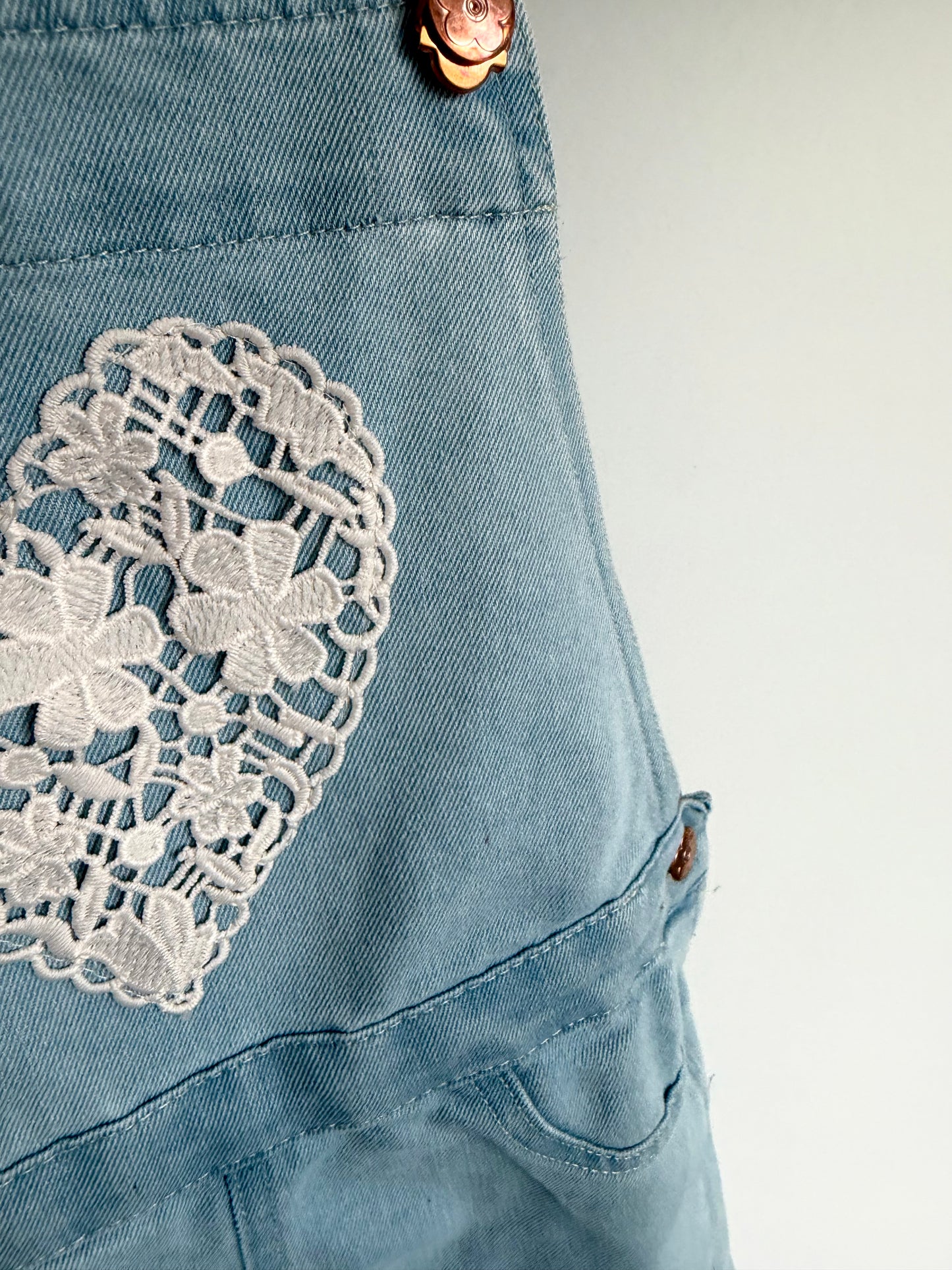 Heart Lace Short Overalls / 4T