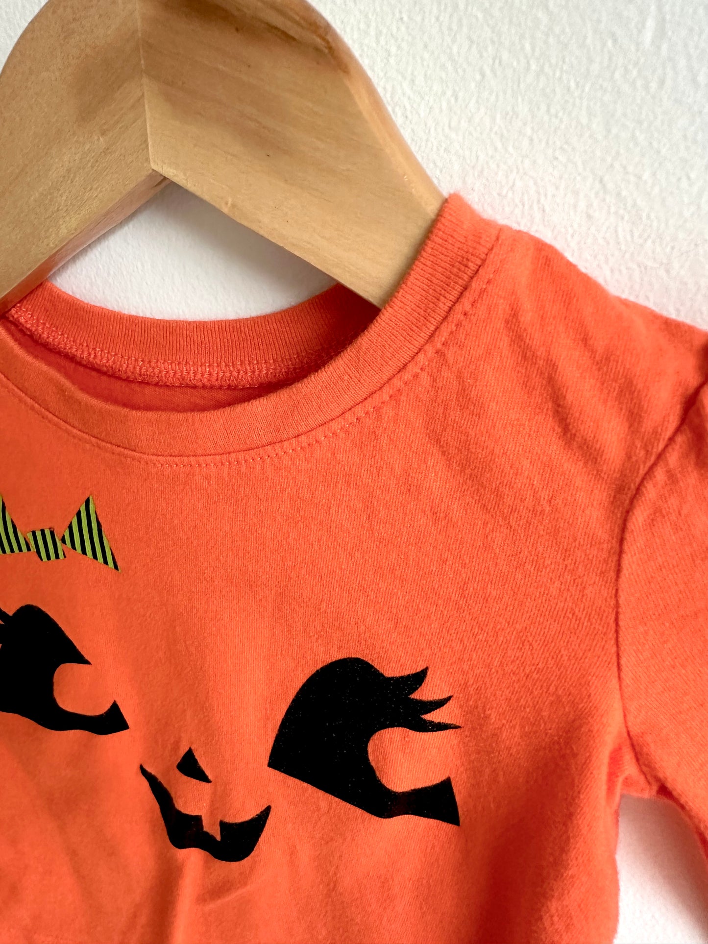 Orange Pumpkin with Lashes Shirt / 12-18m