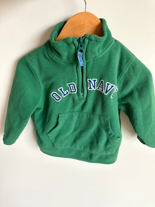 Green Fleece Half Zip Sweater / 12-18m
