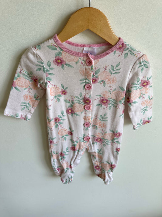 Floral ButtonJumpsuit / 6-9m
