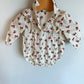 Cream Floral Bubble Romper Bodysuit with Headband / 3m