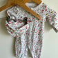 Hat + Jumpsuit Floral Pattern / 3-6m