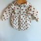Cream Floral Bubble Romper Bodysuit with Headband / 3m