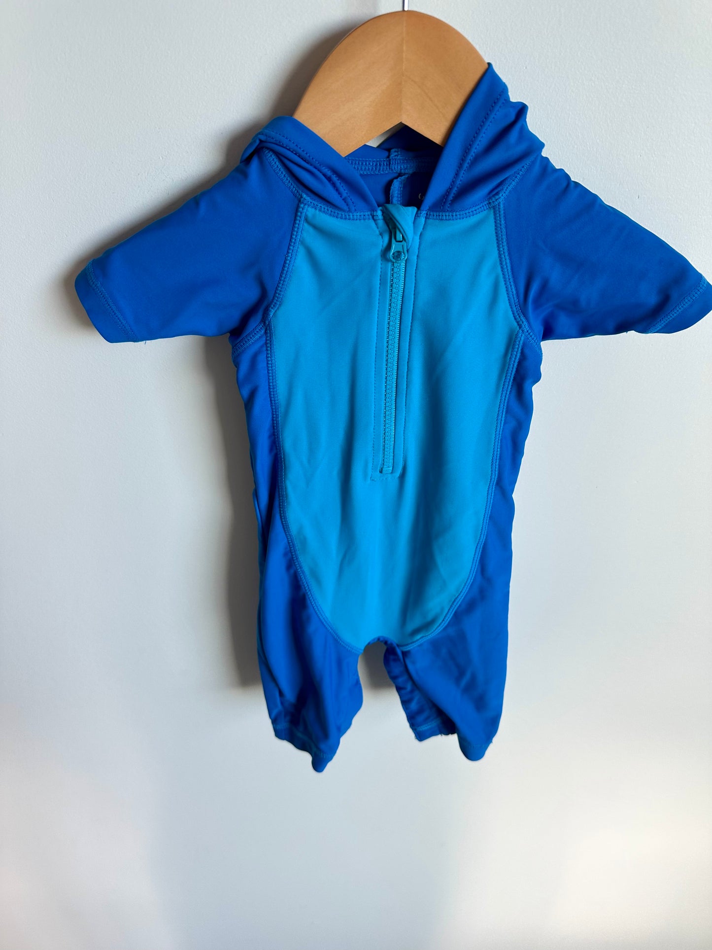Shark Hooded Half Zip Swimsuit / 0-3m