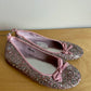 Sparkly Bow Ballet Flats / Size 2 Big Kids